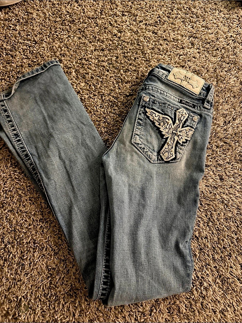 Miss Me Boot Cut Jeans Blue Waist 25